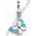 Кольцо в пупок dangling butterfly belly ring body